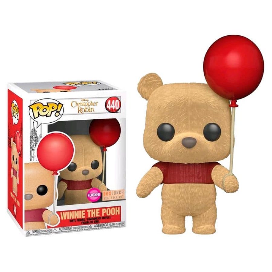 Winnie the Pooh con globo rojo Flocked