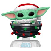 Grogu con Santa Hat in Pram