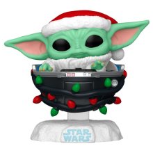 Grogu con Santa Hat in Pram