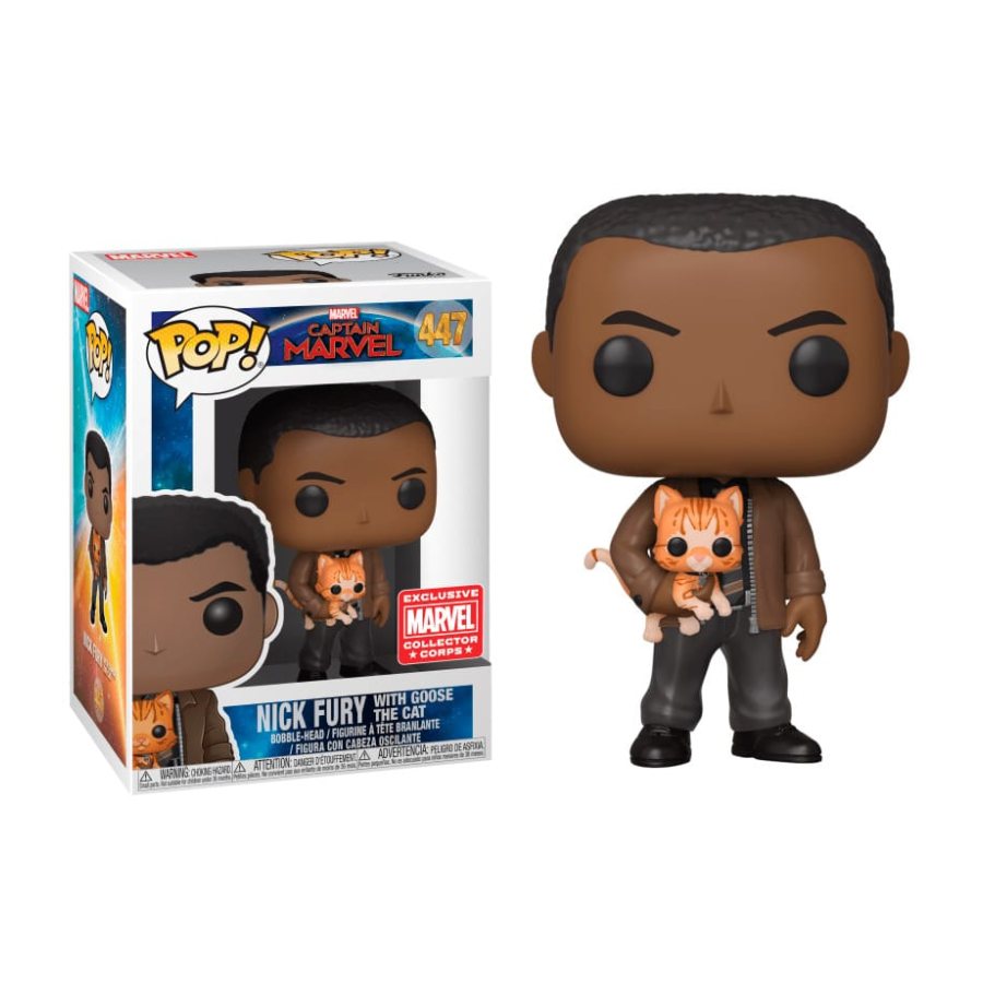 Nick Fury con el gato Goose